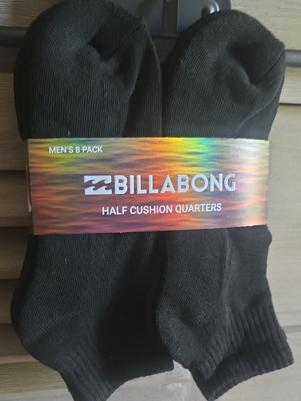 Billabong Men's Black Half Cushion Quarter Socks - Pack